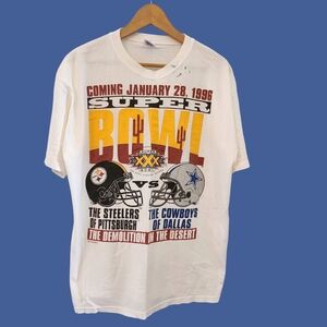 White Super Bowl XXX Steelers V Cowboys T-Shirt